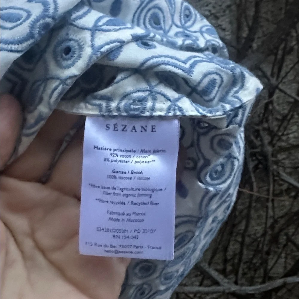 Sezane Blue Floral Patterned Women's Top - Picture 5 of 6